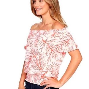 Michael Kors Corsl Reef Off Shoulder Blouse Size XL